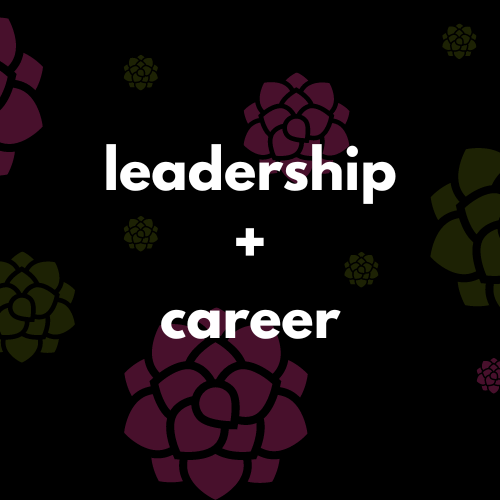 Category text 'leadership + career'