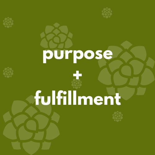 Category text 'purpose + fulfillment'