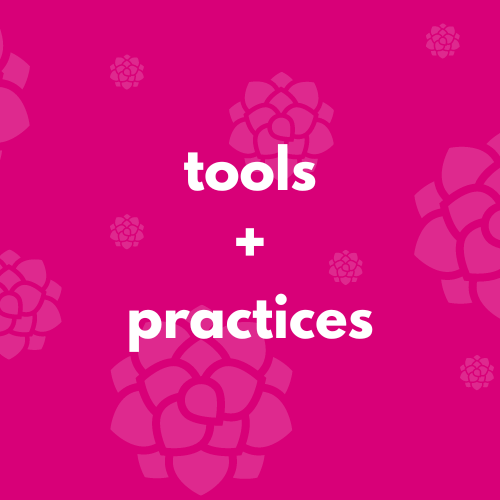 Category text 'tools + practices'